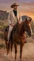 Men’s Tan Cowboy Suit – Western Formal Two Piece Suit for Weddings,  Champaign Sand Color