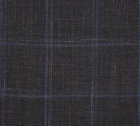 Regular Fit Wool & Linen Brown Plaid Blazer