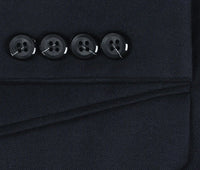 Bevagna Collection - Navy 100% Virgin Wool Regular Fit Pick Stitched 2 Piece Suit