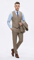 Men’s Taupe Olivish Tan 3-Piece Suit – Elegant Tan Wedding, Business & Formal Suit with Vest