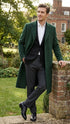 Men’s Hunter Green Full-Length Wool Overcoat – Classic Winter Dress Coat for Formal and Casual Wear Topcoat Mens Wintercoat