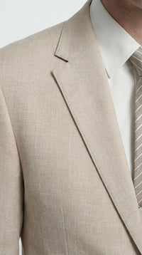Mens Sand Beige 3 Piece Suit – Double breasted Vest Formal Suit Set  and Dress Pants in Champaign Natural Summer Color
