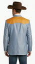 Men’s Sky Blue and Gold Western Cowboy Blazer – Classic Country Style Jacket, Vintage  in Steel blue Color