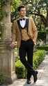 Men's Dark Camel Tan Khaki and Black Great Gatsby Tuxedo Suit – Vintage 1920s Formal Wedding, Party and Event Wear