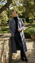 Men’s Full-Length Charcoal Grey Overcoat – Premium Microfiber Blend Long Dress Coat for Winter and Formal Wear in Gray Color