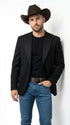 Men’s Black Western Blazer – Peak Lapel Cowboy Jacket Sport Coat