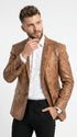 Men’s Tan Snakeskin Print Blazer, Brown Sport Coat Camel Alligator Crocodile Animal Print leopard Jacket