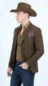 Men’s Dark Brown Western Blazer with Suede Yokes, Cowboy Sport Coat for Ranch Wedding and Country Events