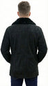 Men’s Black Sheepskin Leather Jacket Cowboy – Warm Faux Fur Collar Coat, Winter Long Jacket, Casual Western Style Outerwear