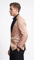 Men’s Rose Gold Tuxedo Jacket – Black Peak Lapel Wedding, Prom and Formal Dinner Blazer