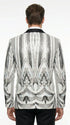 Men’s White and Black Patterned Tuxedo Blazer – Luxury Designer Dinner Jacket for Wedding, Prom and Formal Events New Year Christmas Holiday