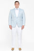 Mens Light Blue Paisley Tuxedo Jacket with Matching Bow Tie – Slim Fit Blazer for Weddings, Prom, and Formal Events