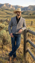 Mens Gray Western Blazer Set – Cowboy Style Jacket and Pants Outfit Classic Country Western Suit
