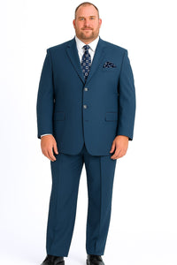 Mens Steel Blue 3-Button Classic Suit – Formal Business Attire with Vest, Tie and Pocket Square