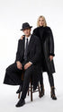 Men’s Godfather Black Double-Breasted Long Overcoat – Vintage Mobster Gangster Coat