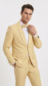 Men’s Light Yellow Shawl Lapel Tuxedo – Modern Wedding, Prom & Groom Formal Suit + Matching bowtie