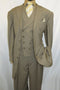 Mens 4 Button Double Breasted Vest Suit in Tan