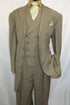 Mens 4 Button Double Breasted Vest Suit in Tan