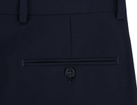 Dress Pants Regular Leg Un-Hemmed Bottoms in Dark Navy