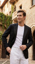Men’s Classic Black Dinner Jacket – Satin Peak Lapel Formal Tuxedo Blazer
