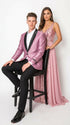 Men’s Shiny Pink Tuxedo Dinner Jacket with Black Pants – Shawl Lapel Formal Tuxedo