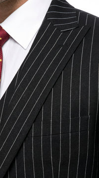 Men’s Gomez Addams Black Pinstripe 3 Piece Suit – Vintage Gangster Gothic Style Suit
