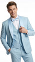 Men’s Powder Blue 3-Piece Tuxedo – Light Blue Wedding & Prom Suit with Vest in Light Blue Sky Color