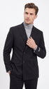 Men's Designer Stacy Adams Classic Double Breasted Suit in Black  Peak Lapel Slim fit