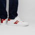 Zelli Olympias Calfskin and Crocodile Sneakers in White and Red