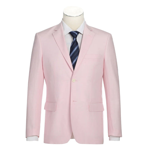 Men's Pink 2-Piece Slim Fit Linen Suit