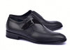 Corrente 6471 Leather Slip-On Monkstrap Shoe - Black - Black - Size 13