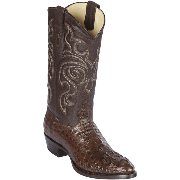 Brown caiman cowboy boot