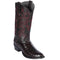 Los Altos Mens Black Cherry Ostrich Boots R-Toe