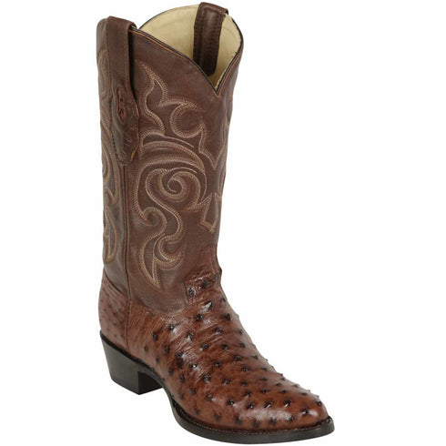 Brown ostrich cowboy boot