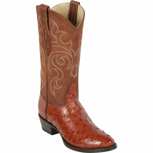 Brandy ostrich cowboy boots