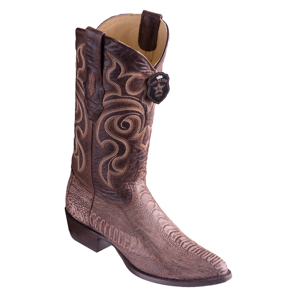 Brown Ostrich Leg Cowboy Boot