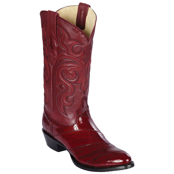 Burgundy R-Toe Eel Cowboy Boots