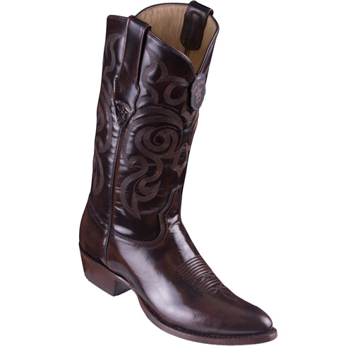 Brown round toe cowboy boot