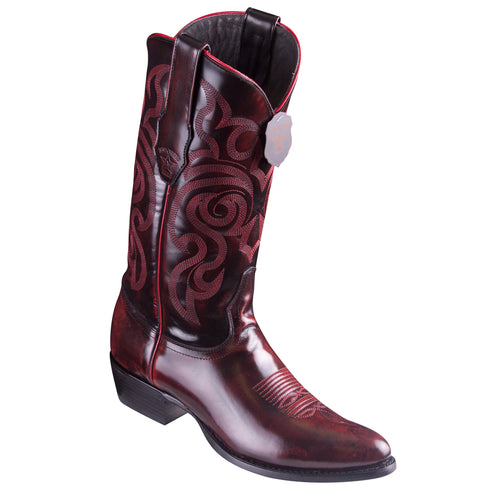 Black cherry round toe cowboy boot