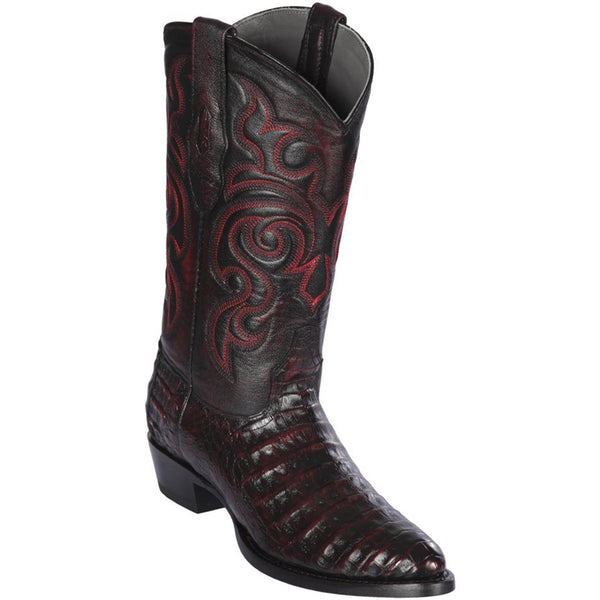 Black cherry caiman belly cowboy boots