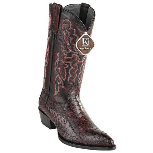 King Exotic Ostrich Leg Traditional Cowboy Boot J-Toe