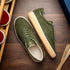 Zelli Gotti Suede and Leather Sneaker in Olive | Refined Sport Style
