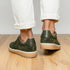 Zelli Gotti Suede and Leather Sneaker in Olive | Refined Sport Style