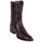 Black Cherry Roper Ostrich Western Boots - Los Altos Boots