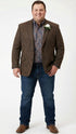 Men’s Brown Western Tweed Herringbone Blazer Jacket – Classic Cowboy Style Sport Coat for Wedding Party