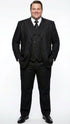 Men's Black Denim Fabric Suit – Classic Three Piece Denim Suit for Wedding, Prom and Church Wear