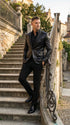 Men’s Shiny Black Tuxedo Blazer – Glossy Formal Jacket for Party Dinner Jacket Shawl Collar