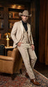 Men’s Tan Cowboy Suit – Western Formal Two Piece Suit for Weddings,  Champaign Sand Color