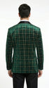 Men’s Green and Gold Plaid Christmas Holiday Blazer – Classic Check Party Jacket for New Year, Wedding and Festive New Year event