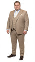 Men's Beige Pinstripe Three-Piece Vested Suit – Tailored Fit  Business Attire in Tan Stripe by Rossiman